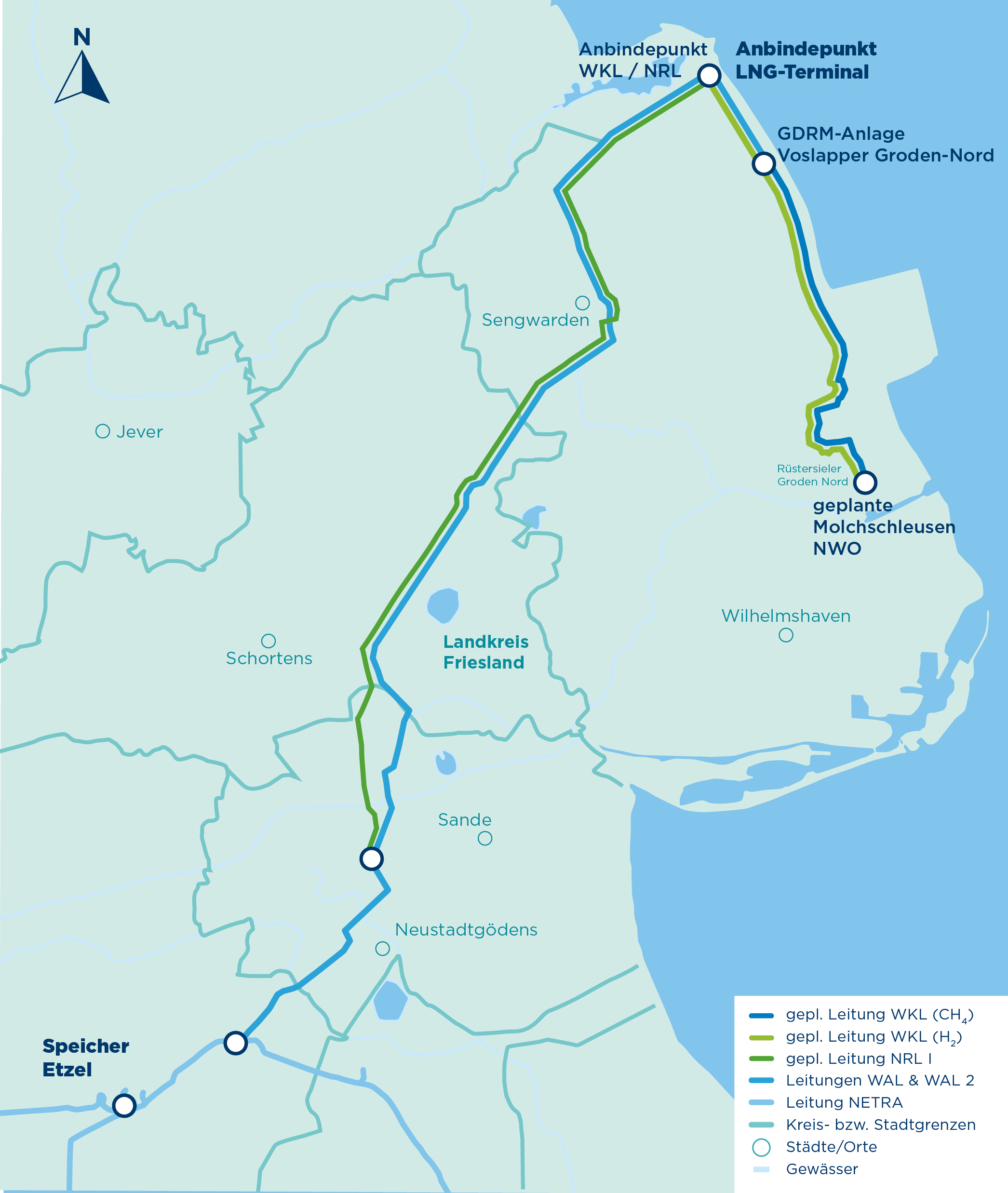 Karte des Leitungsabschnitts